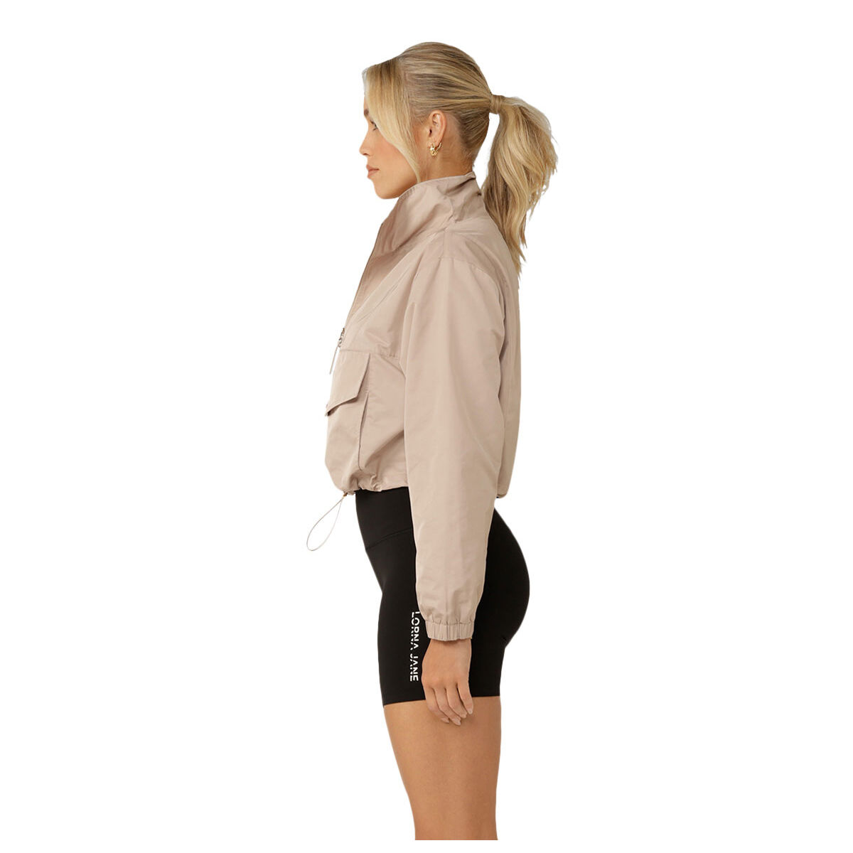 Lorna Jane Womens Luxe Athleisure Quarter Zip Jacket Neutral XL