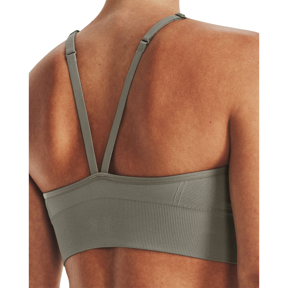Under Armour Womens Train Seamless Low Support Sports Bra, Green, rebel_hi-res