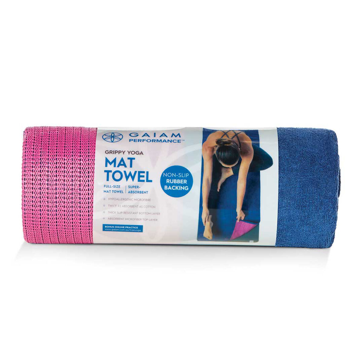 Gaiam Grippy Yoga Mat Towel Rebel Sport