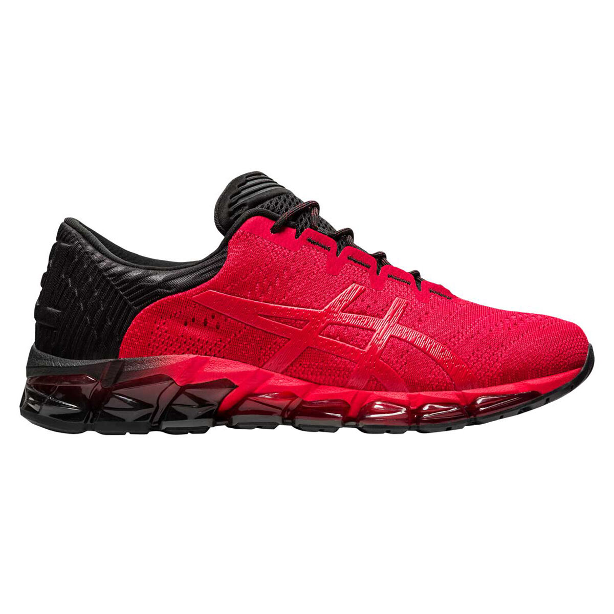 red and black asics