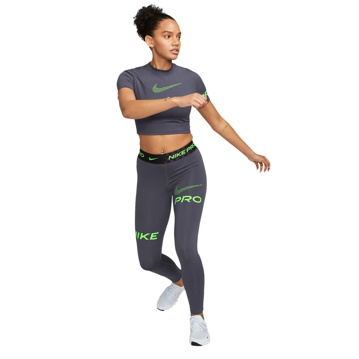 Nike Pro Womens Dri-FIT Mid-Rise Graphic Tights Black XS