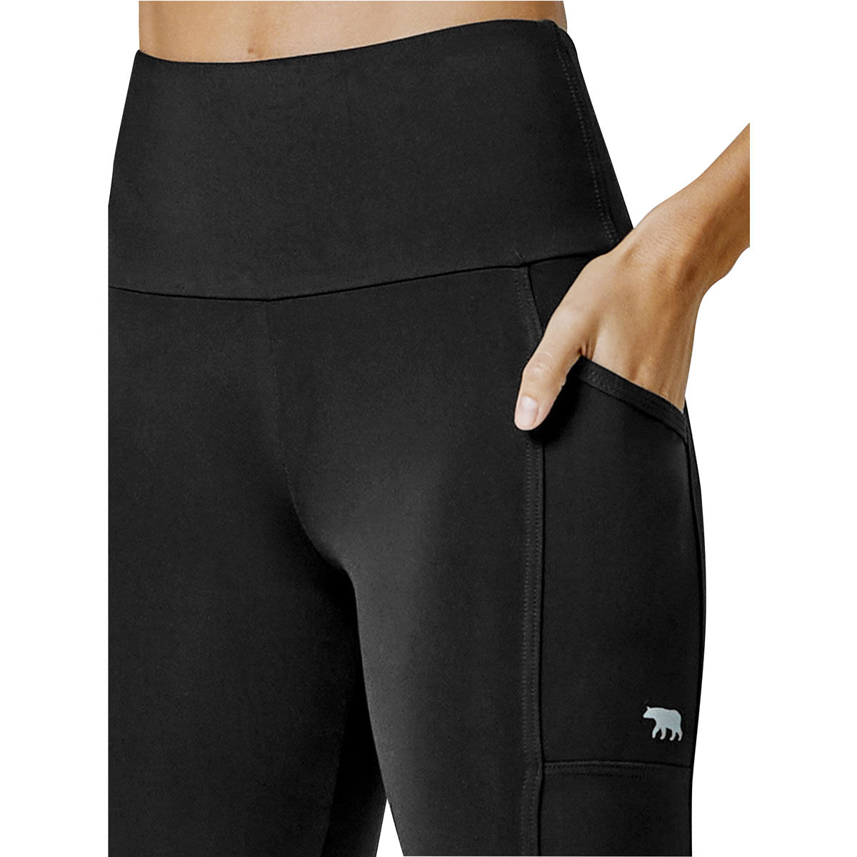 Womens Tights with Pockets. Running Bare Power Moves 3/4 Leggings