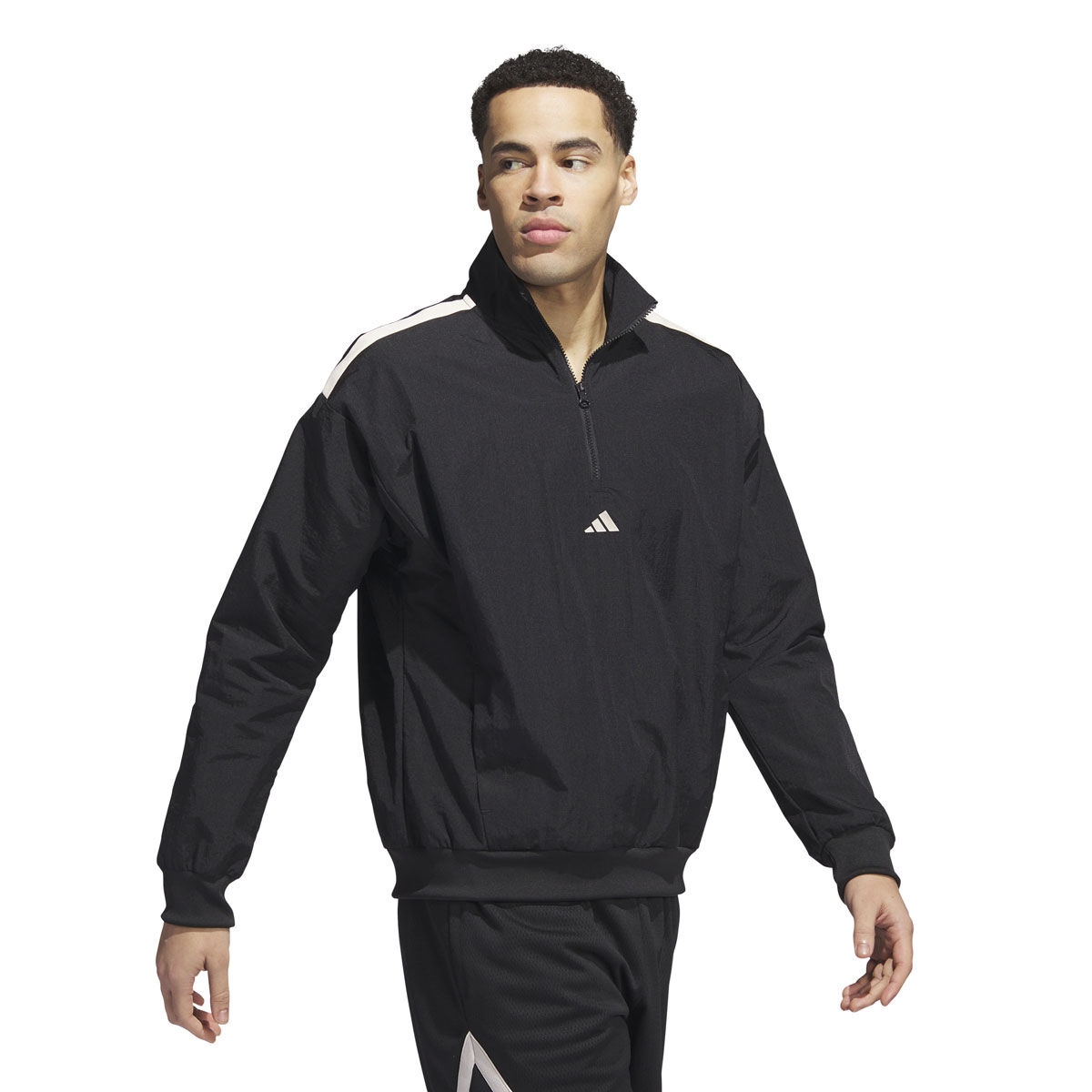 Adidas Men's Sport ID Jacket Running Gym Hoodie Woven Top Black cw5032