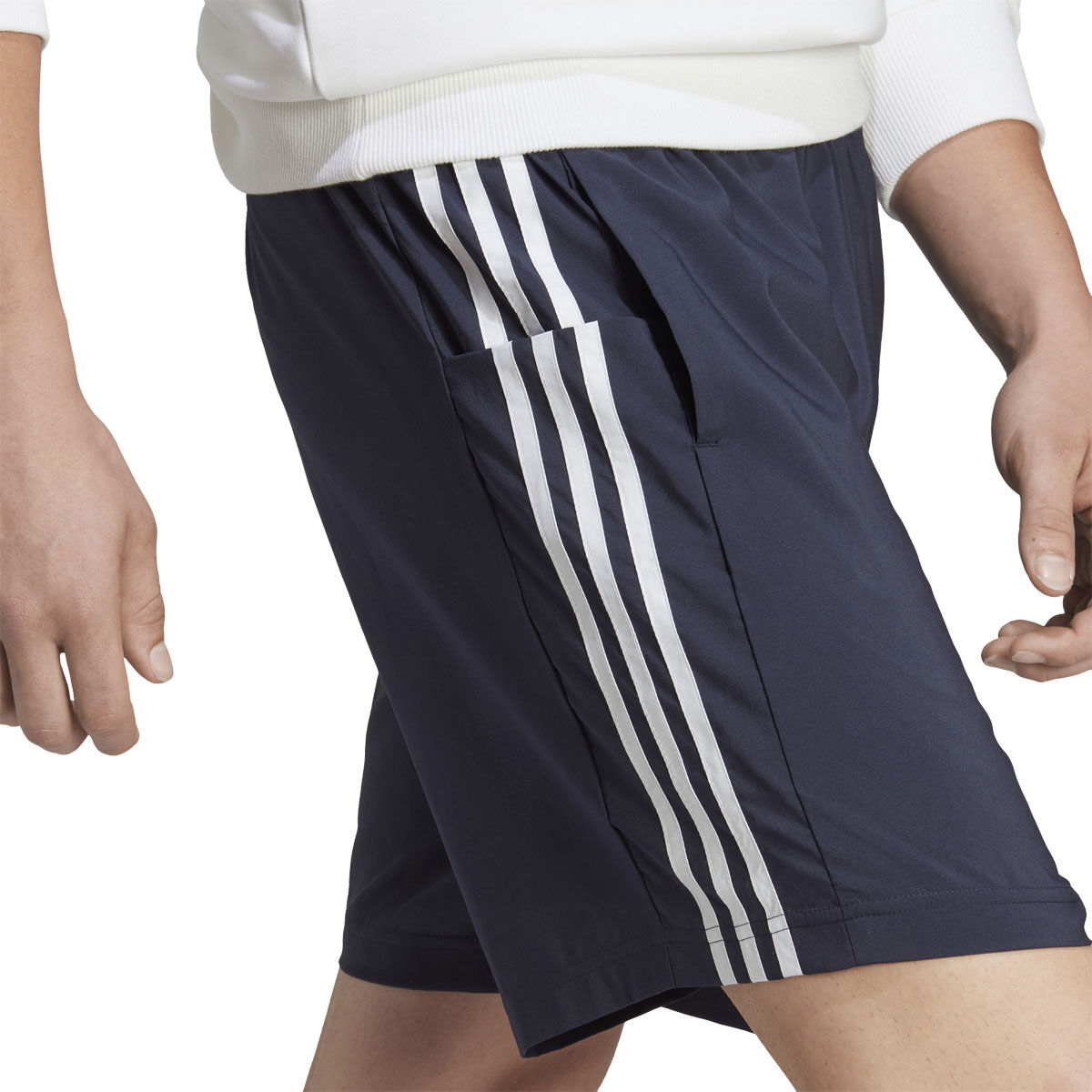adidas Mens AEROREADY Essentials Chelsea 3-Stripes Shorts, Navy/White, rebel_hi-res