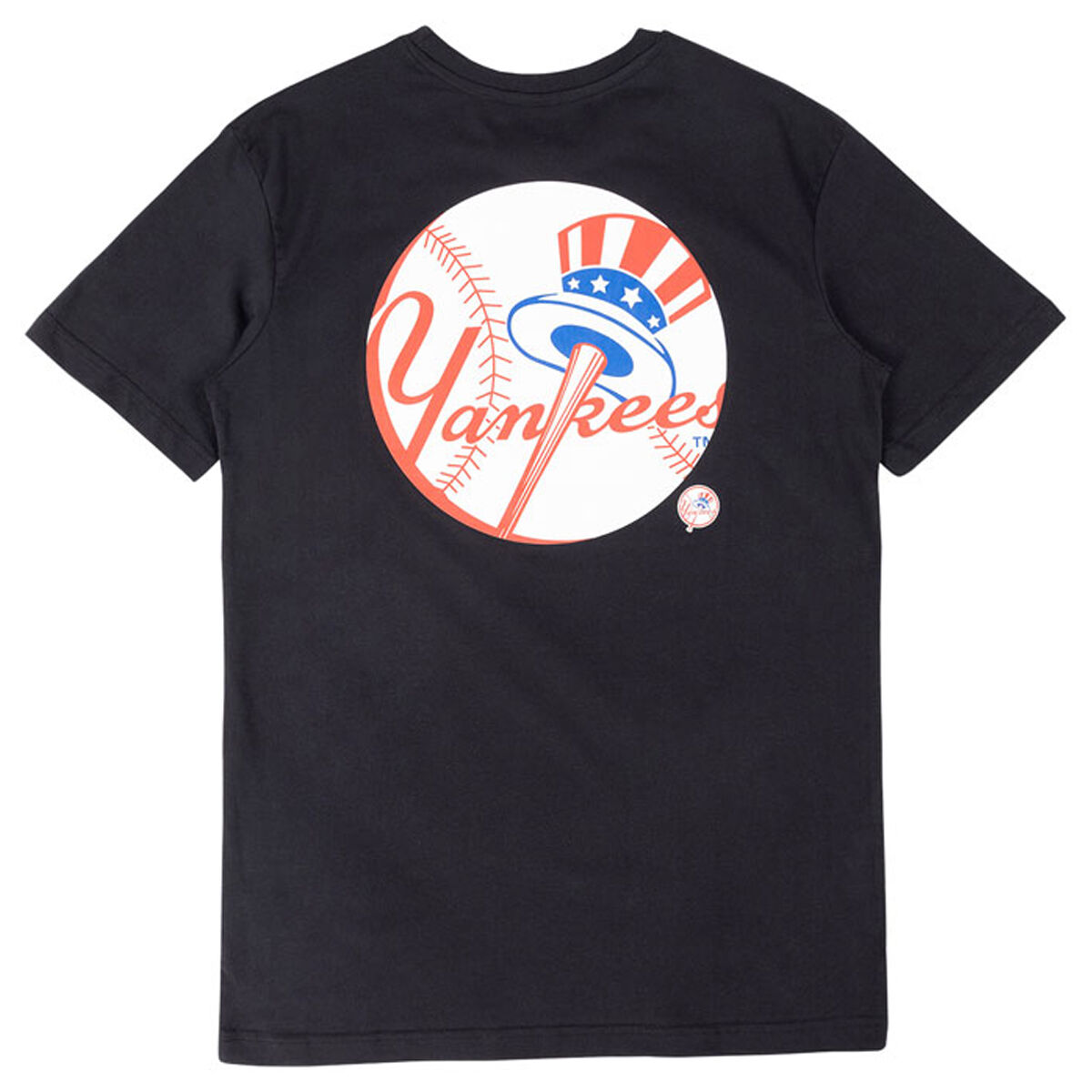 Majestic Longline Yankees T-shirt With Large Logo Back Print in