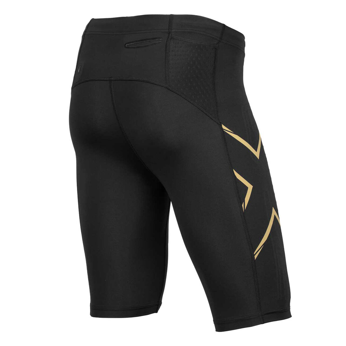 Calções 2XU Elite MCS Compression Shorts preto, Logo Dourado, GreenRoc