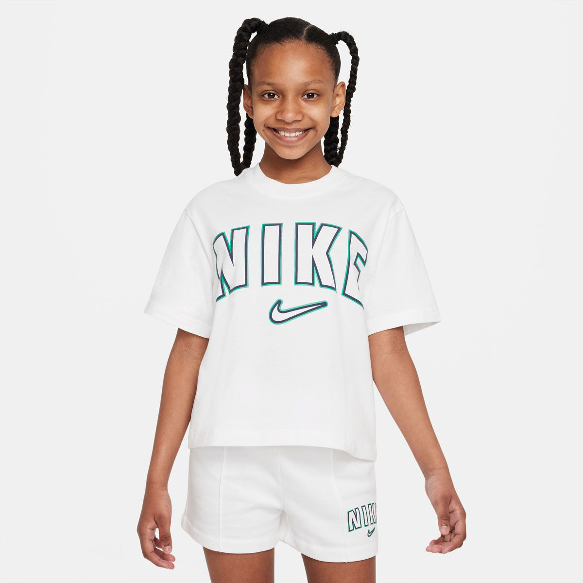 Nike Girls Sportswear Boxy Print Tee White XS | Rebel Sport