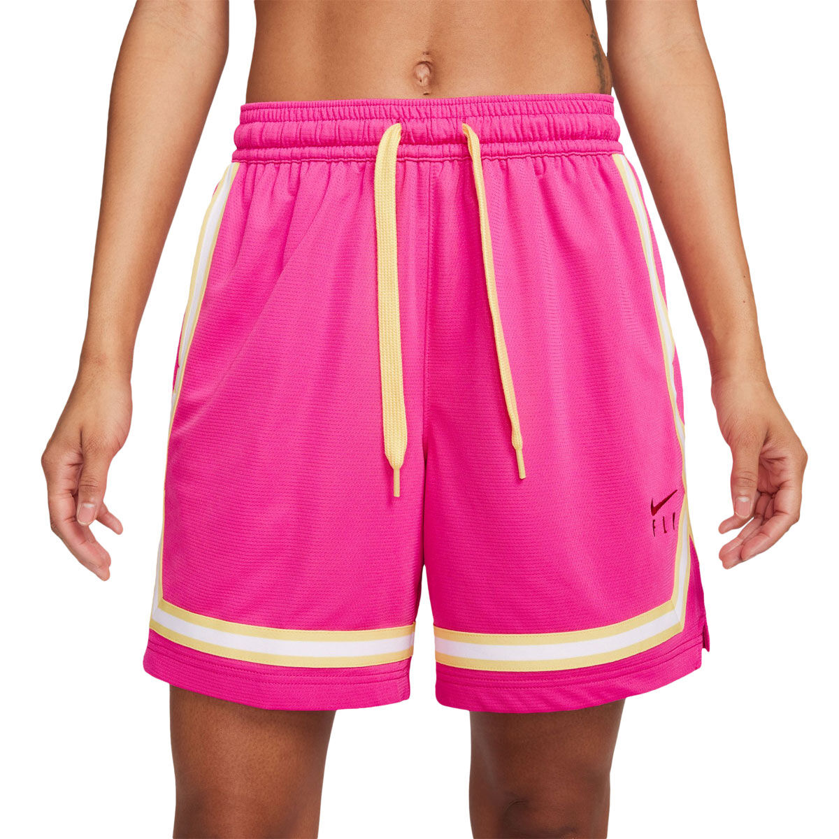 Under Armour Women's Baseline 6 Basketball Shorts Black Rose/White Size XL