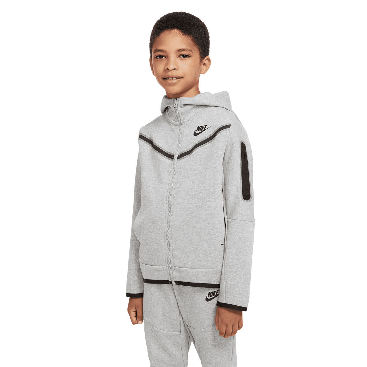 Nike Boys Sportswear Tech Fleece Full-Zip Hoodie Grey XS | Rebel Sport