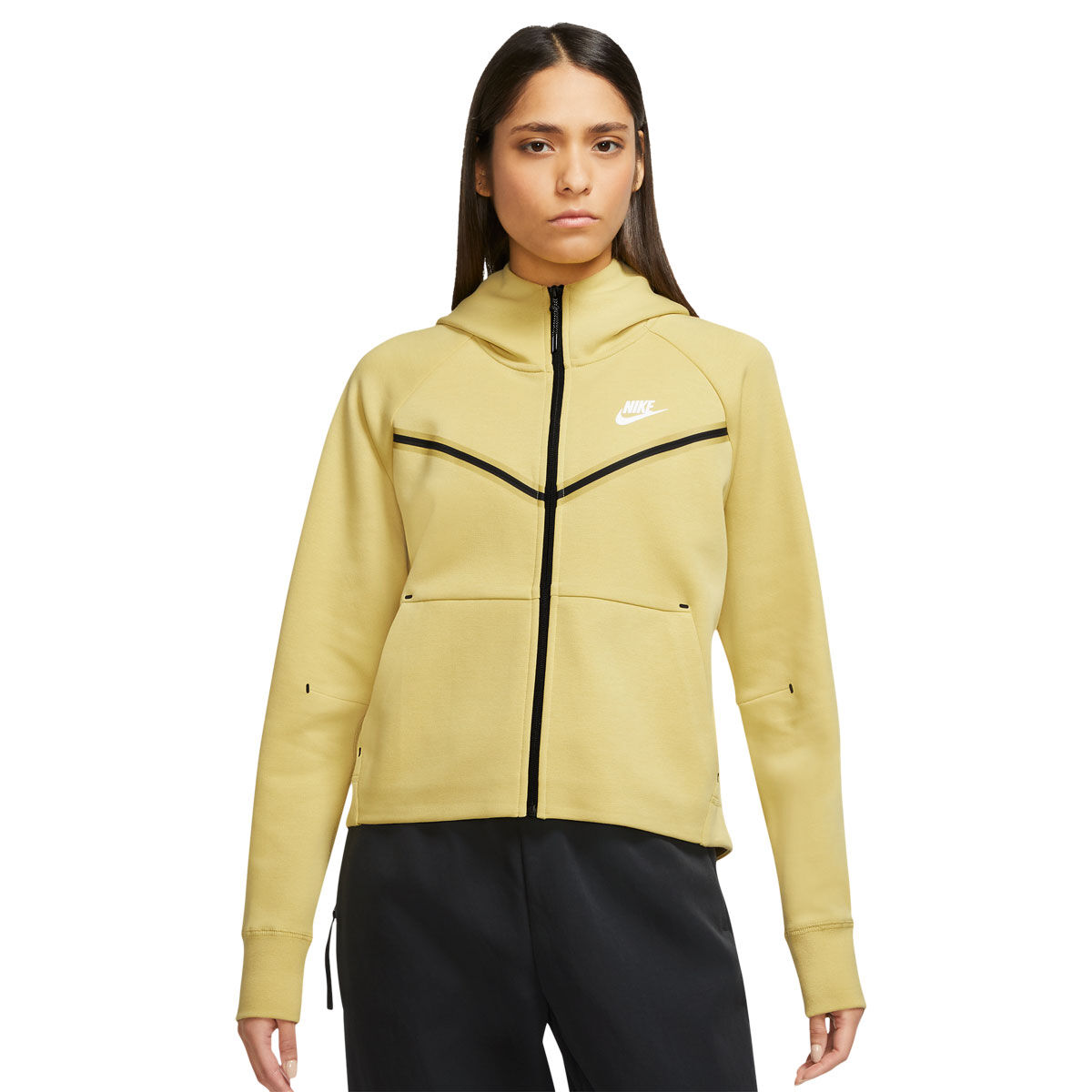 Nike Womens Sportswear Tech Fleece Windrunner Hoodie Yellow L | Rebel Sport