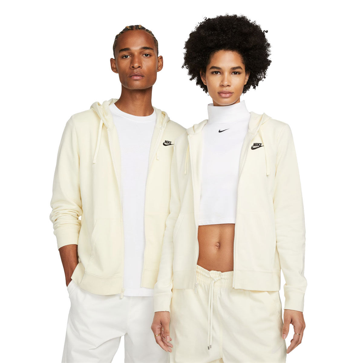 Nike Womens Sportswear Club Fleece Full-Zip Hoodie White M