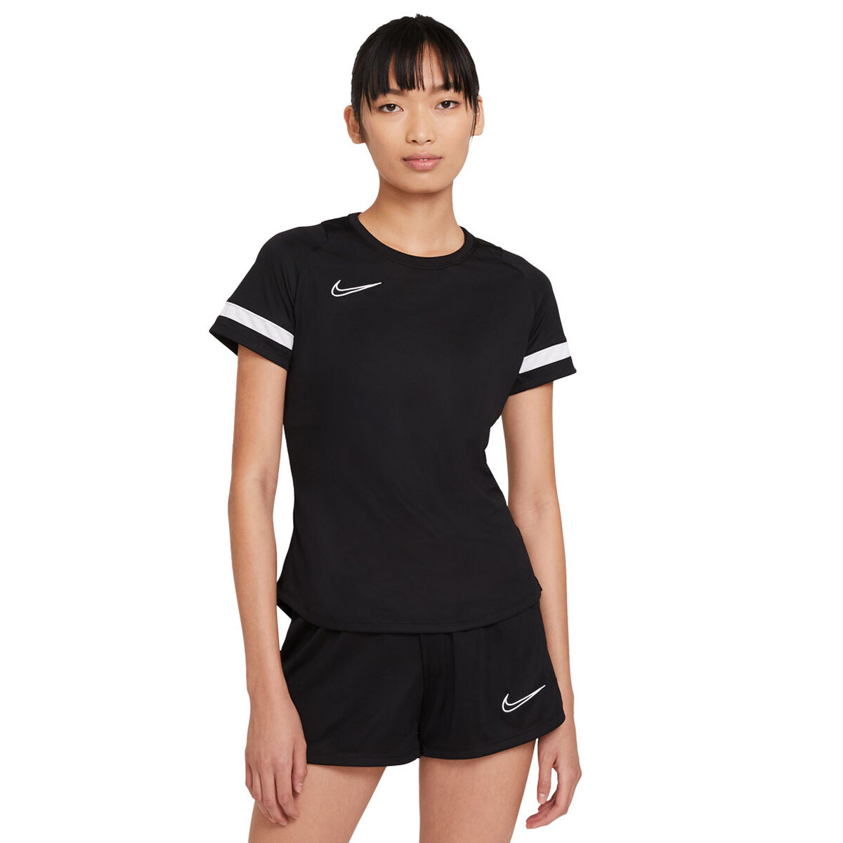 Nike Womens Dri-FIT Academy 21 Football Tee Black XS | Rebel Sport