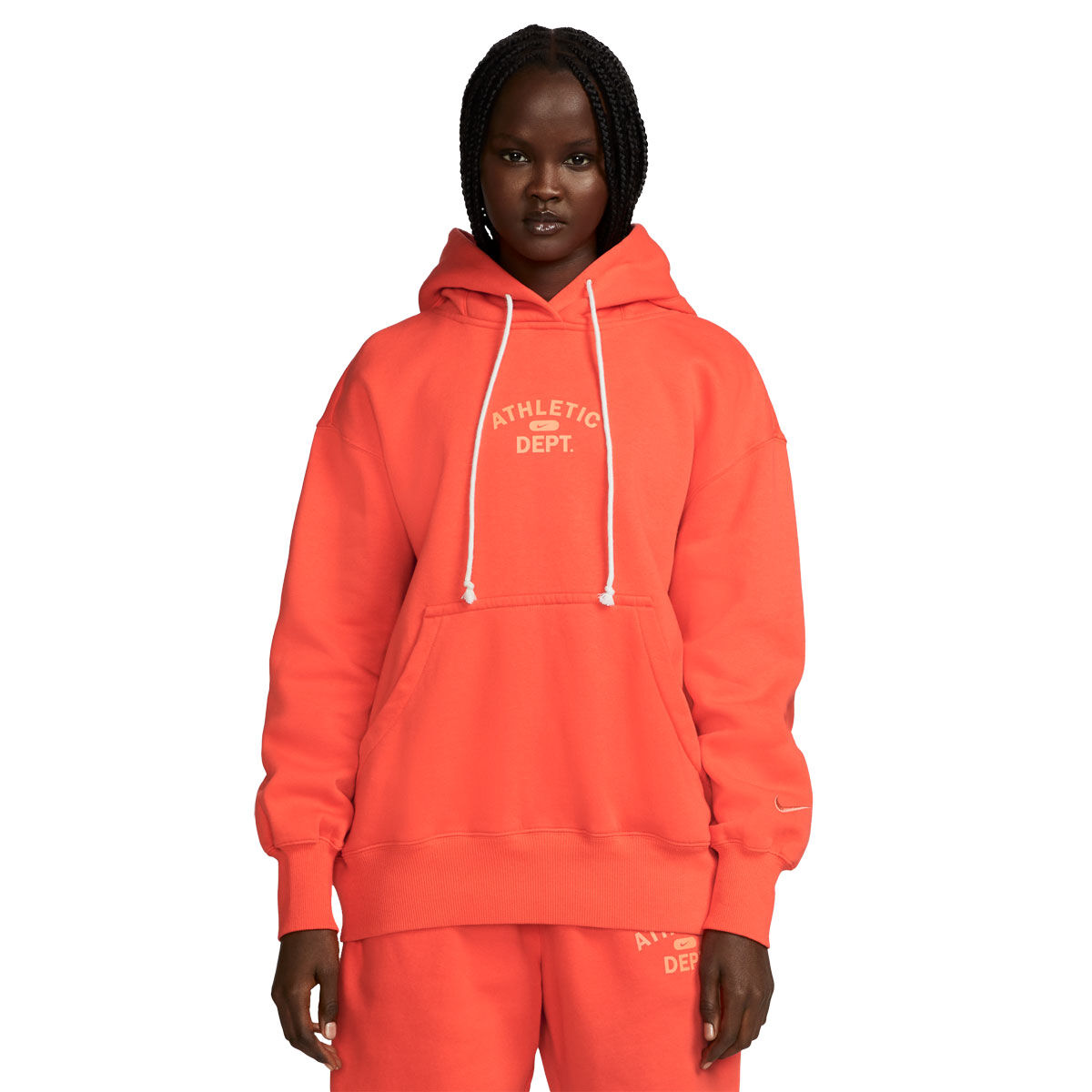 Nike Womens Sportswear Oversized Fleece Hoodie Orange XL | Rebel Sport