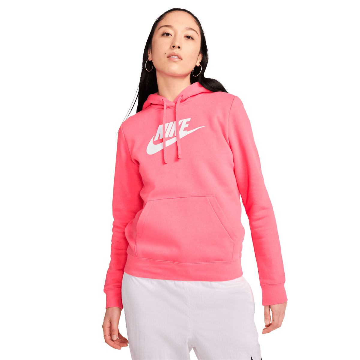Nike Womens Sportswear Club Fleece Pullover Hoodie Pink XL | Rebel Sport