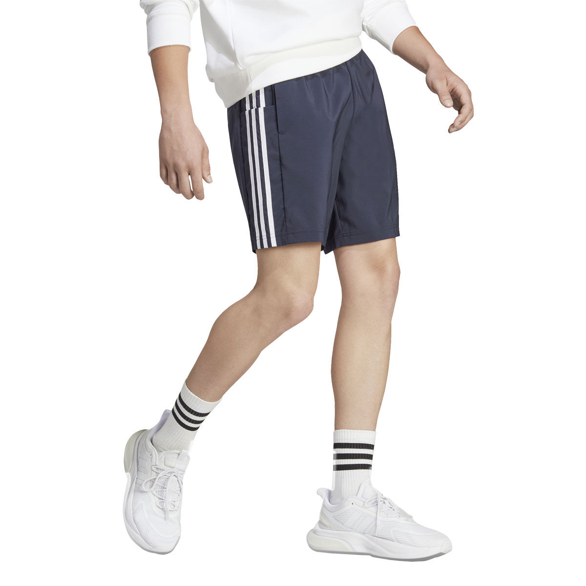adidas Mens AEROREADY Essentials Chelsea 3-Stripes Shorts, Navy/White, rebel_hi-res