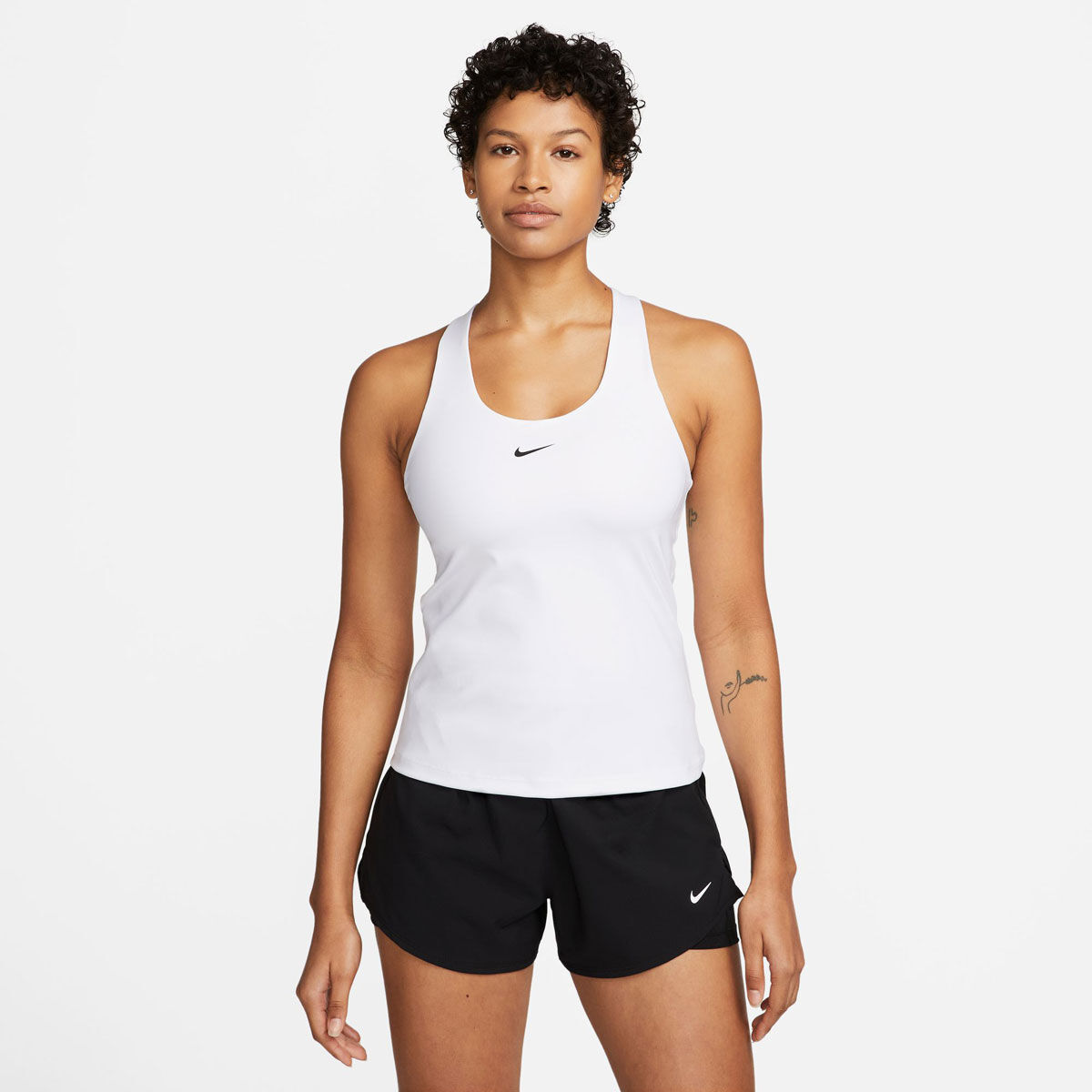 Nike Womens Swoosh Medium-Support Padded Sports Bra Tank White XS
