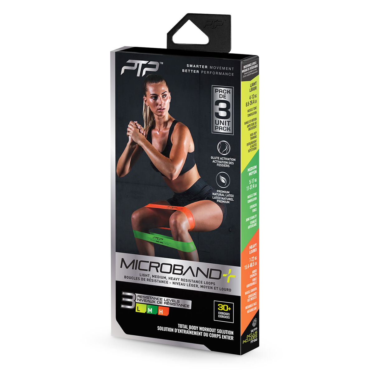 PTP MicroBand+ 3 Pack Resistance Bands