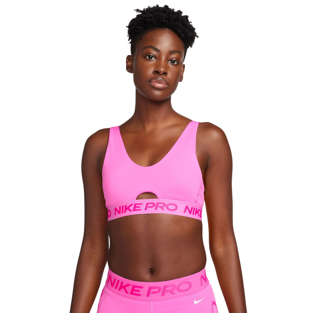 Nike Pro Womens Indy Plunge Medium Support Padded Sports Bra