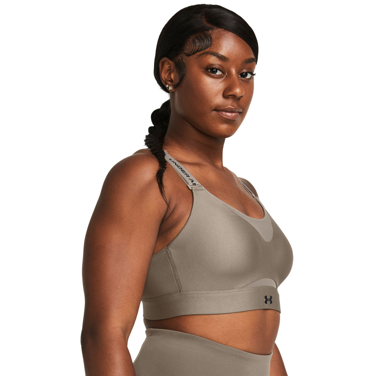 Under Armour Womens Infinity High Impact Sports Bra, Taupe, rebel_hi-res