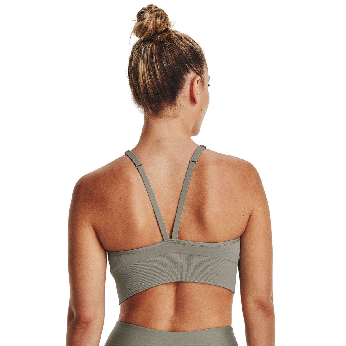 Under Armour Womens Train Seamless Low Support Sports Bra, Green, rebel_hi-res