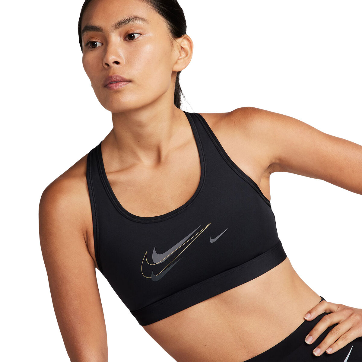 Nike Crop Top Medium-support Padded Sports Bra in Black