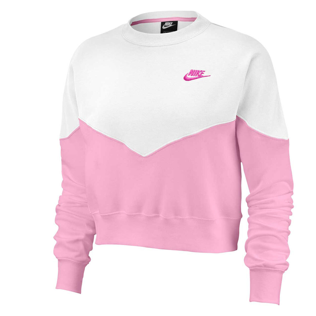 pink nike cropped jumper