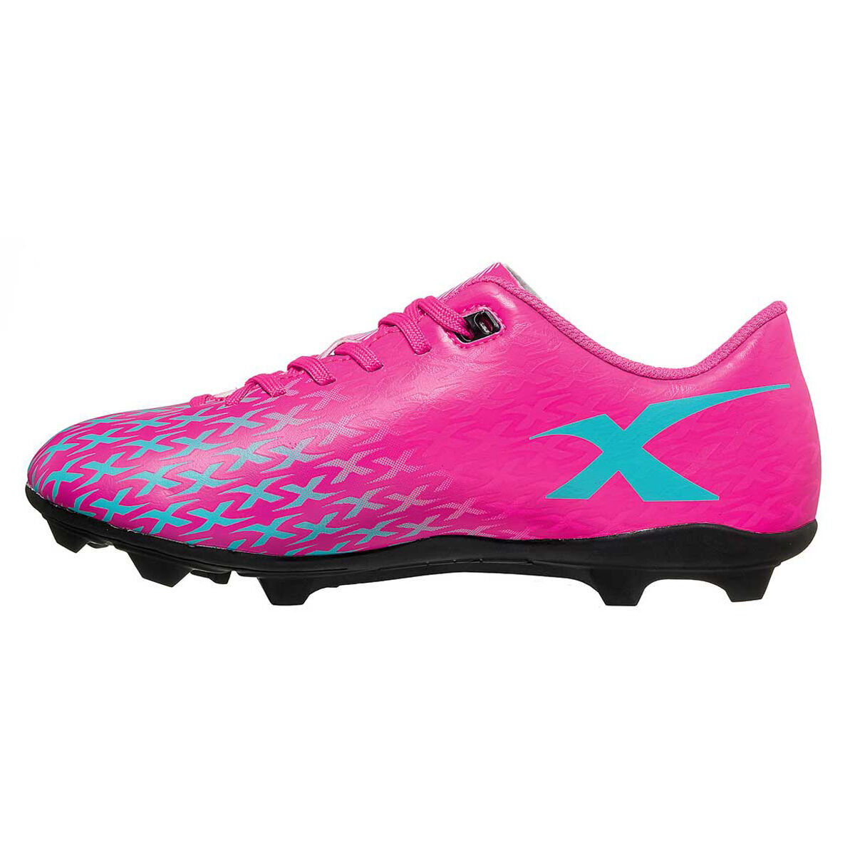 pink and black football boots