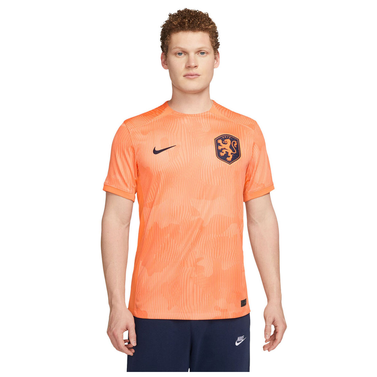 Nike Netherlands 2023 Stadium Home Dri-FIT Football Jersey Orange S ...