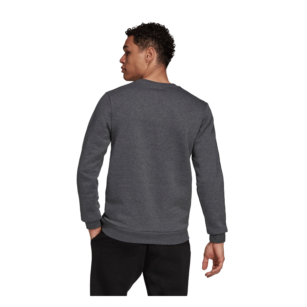 adidas Mens Essentials Fleece 3-Stripes Sweatshirt Grey S