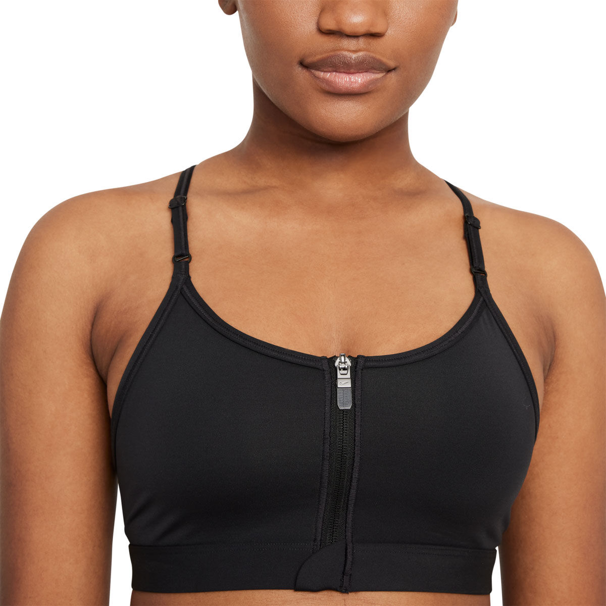 Nike Dri Fit Indy Zip Front Light Support Padded Sports Sports Bra