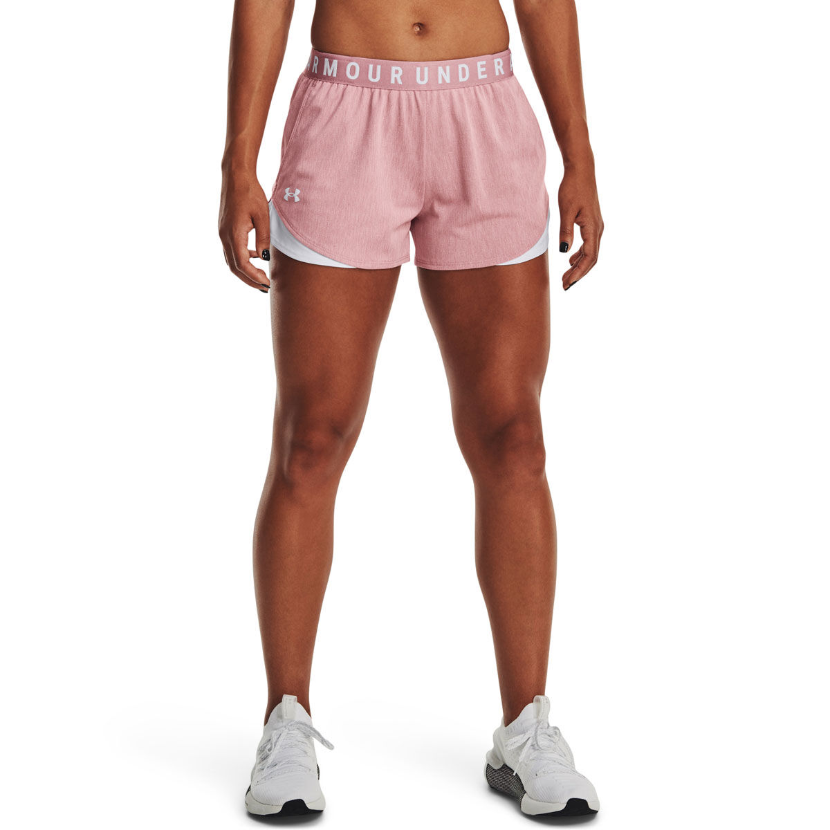 Under Armour Women's Moisture Wicking Play Up 3.0 Gym Shorts, 3 Inseam  (Black/White, XS) 