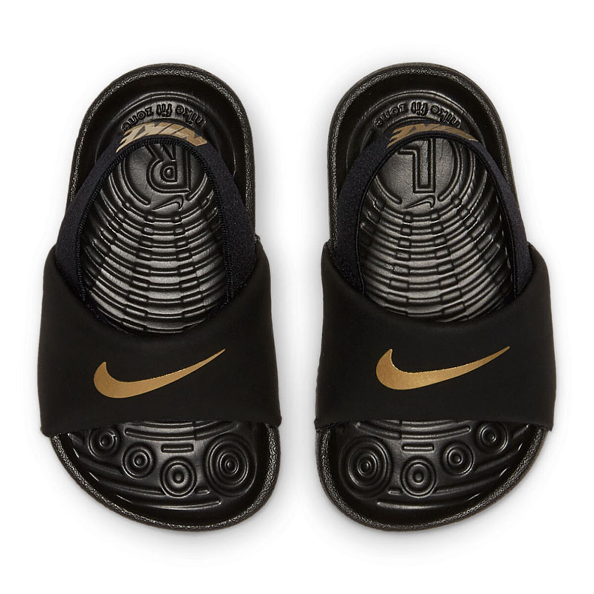 Gold and black cheap nike sandals