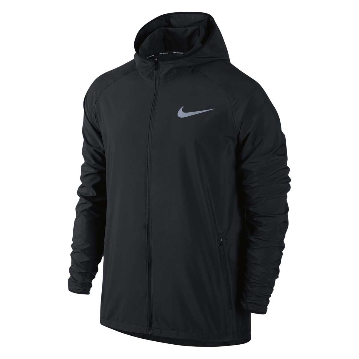 Nike Mens Essential Hooded Running Jacket Black L adult | Rebel Sport
