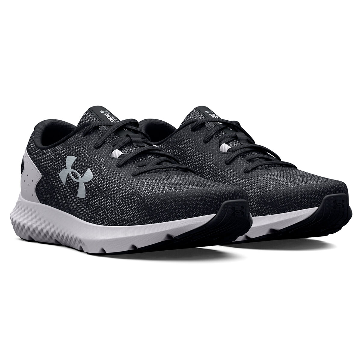 Mens Black & White Under Armour Charged Rogue 3 Trainers