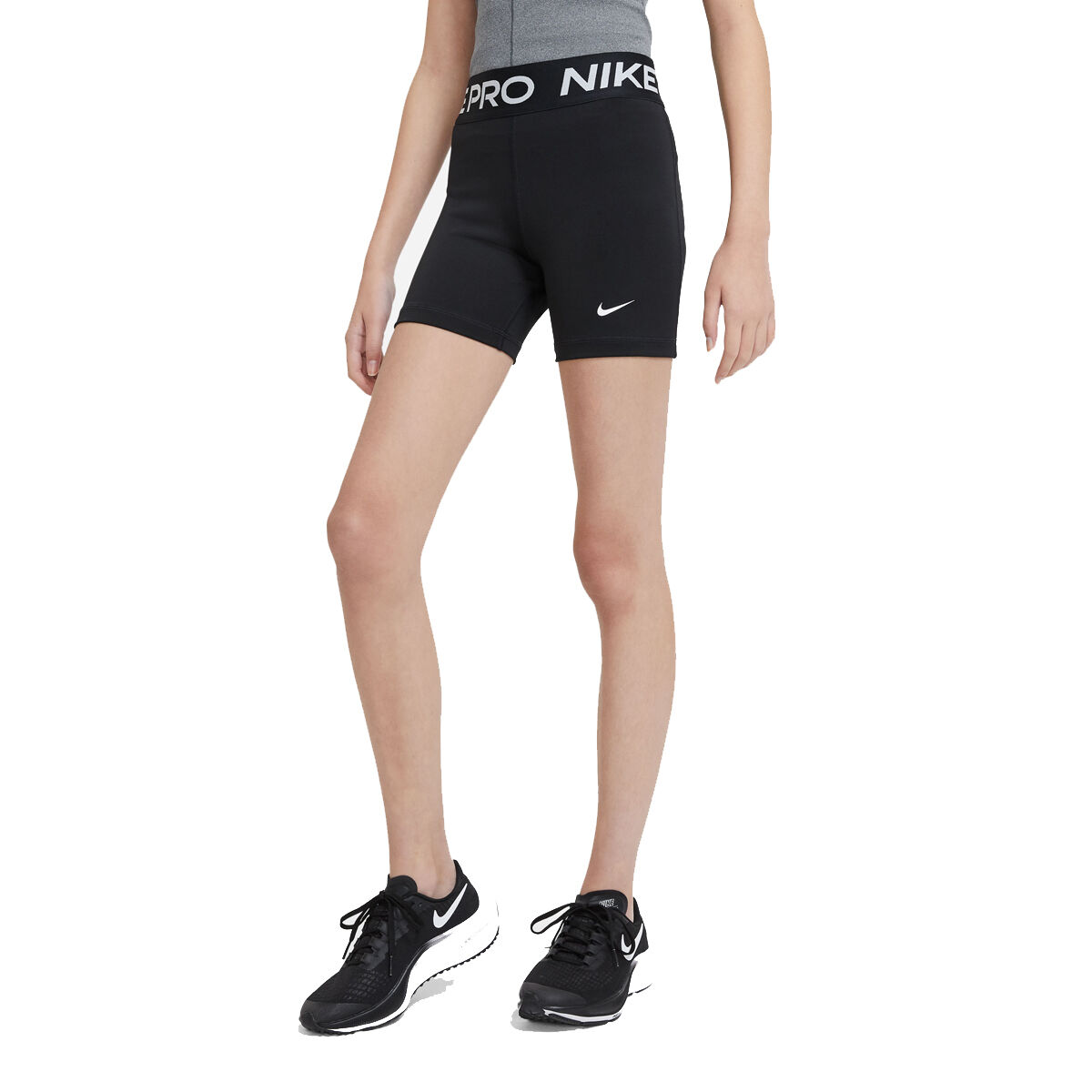 Nike Pro Girls Shorts Black XS, Black, rebel_hi-res