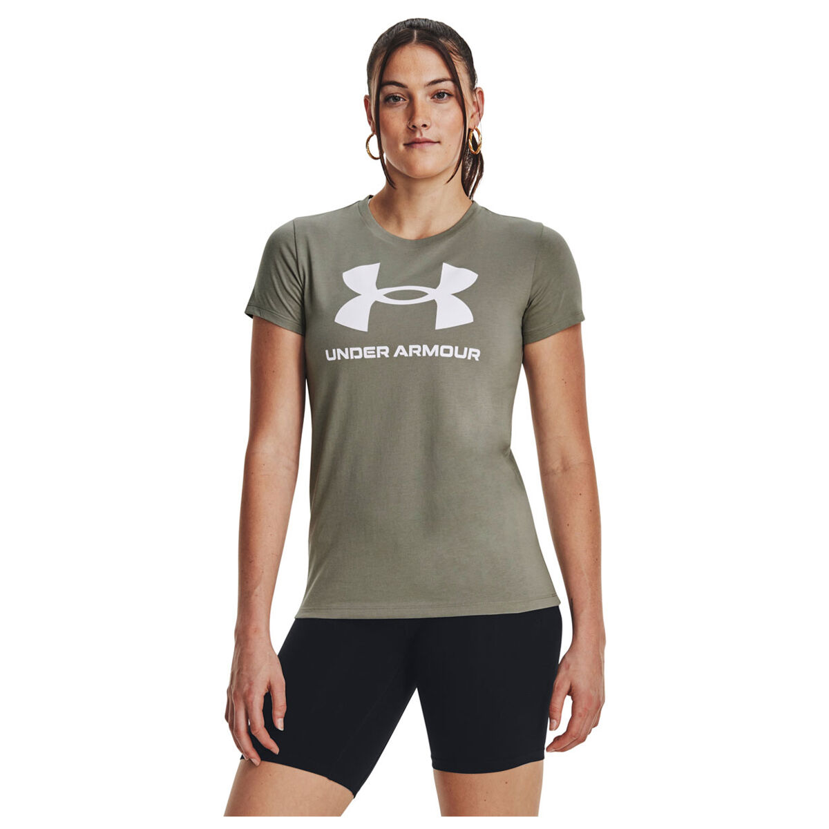 Under Armour Womens Sportstyle Logo Tee Green XS
