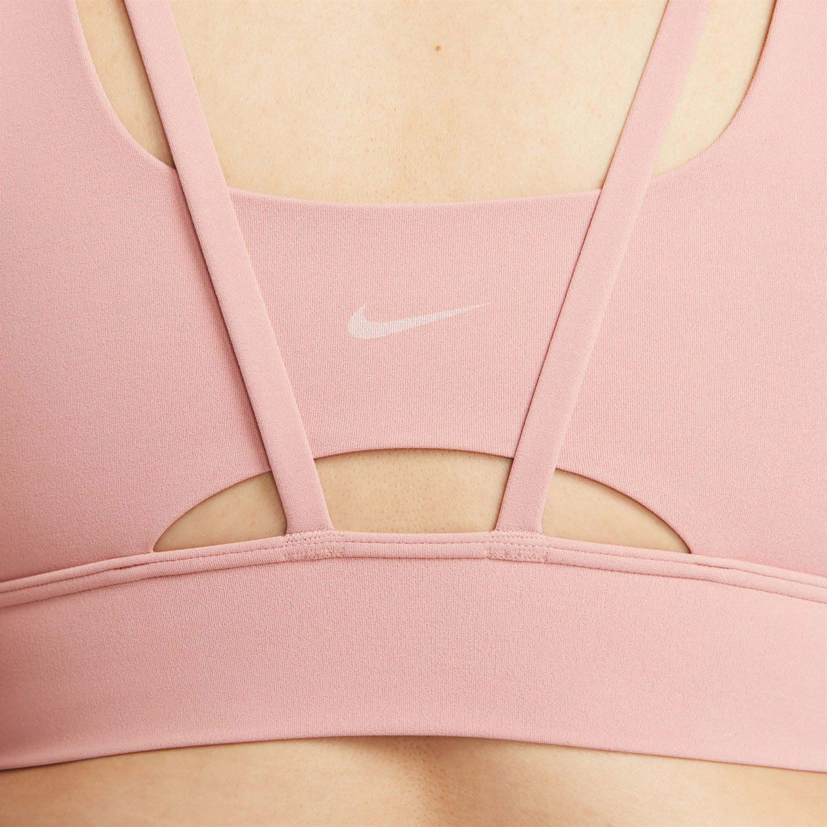 Nike Womens Dri-FIT Alate Ellipse Medium Support Padded Longline Sports Bra, Pink, rebel_hi-res