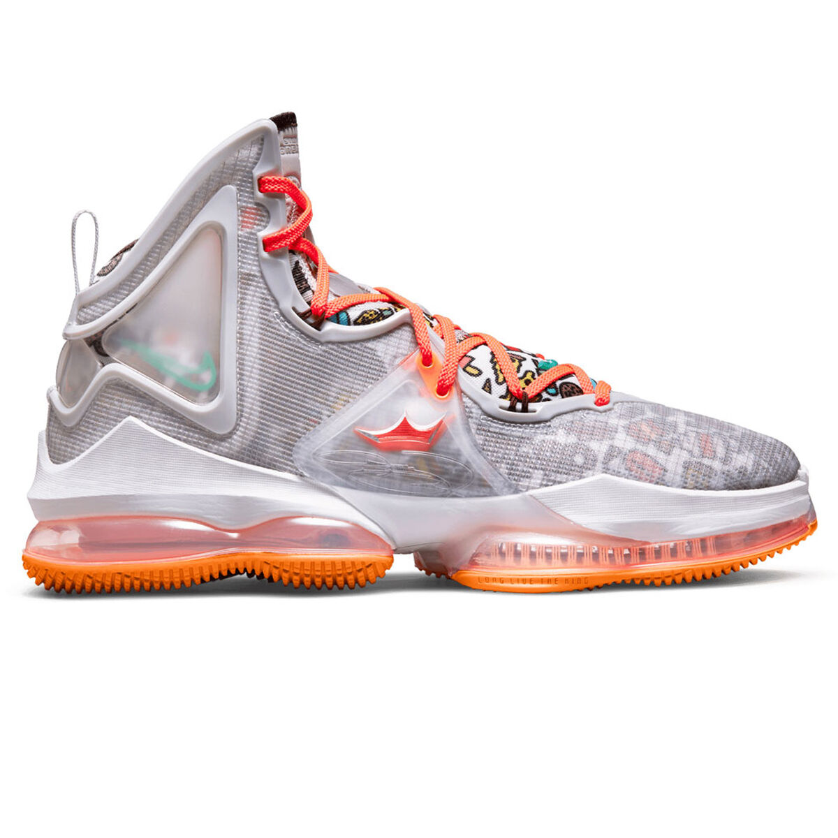 white and orange lebrons