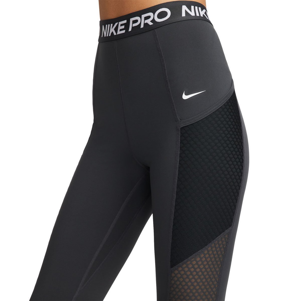 Nike Pro High Rise 7/8 Leggings Women's Black Red DA0570-010 Gym X