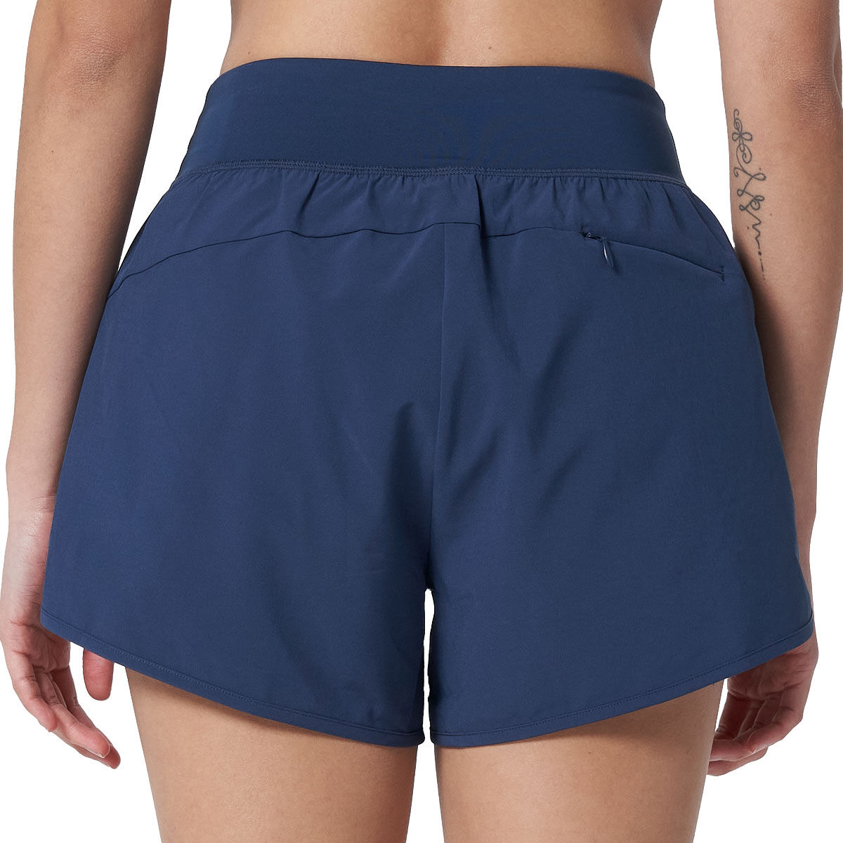 Lorna Jane Summer Run Shorts M Navy Liner Brief Zip Pocket Mesh