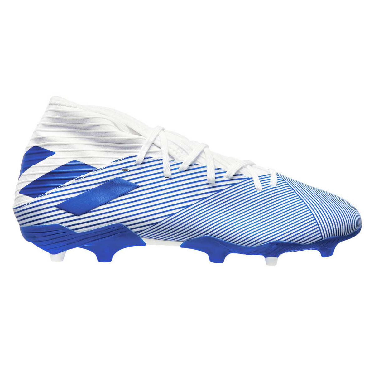 blue and white adidas football boots