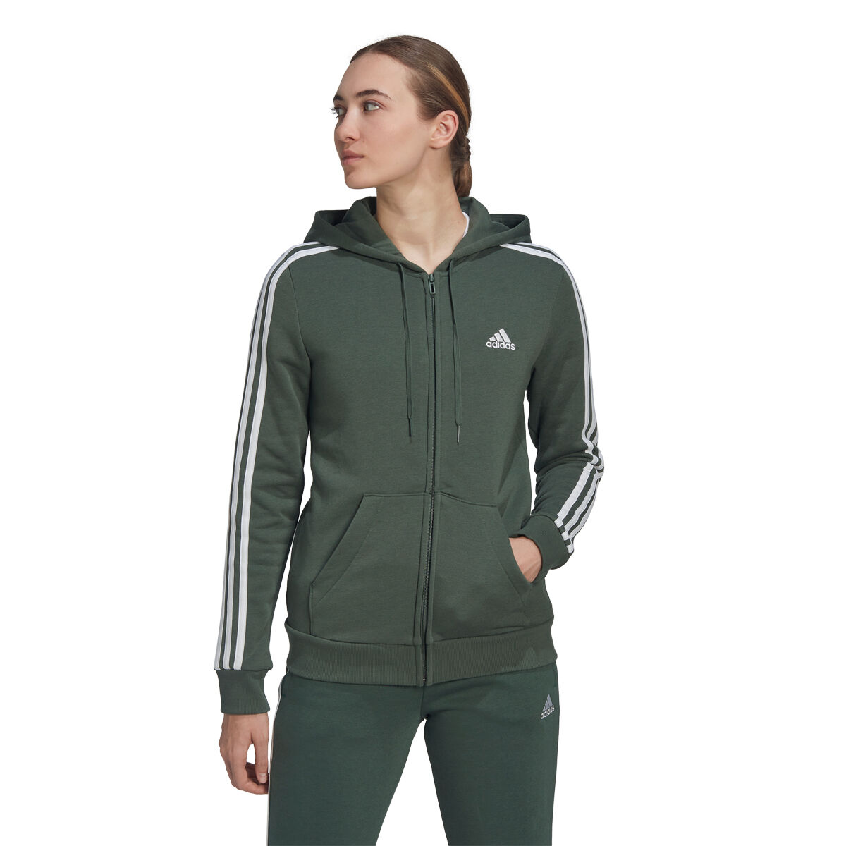 Green adidas sale hoodie womens