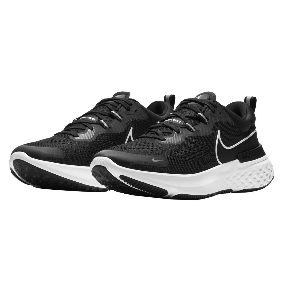 mens nike react black and white