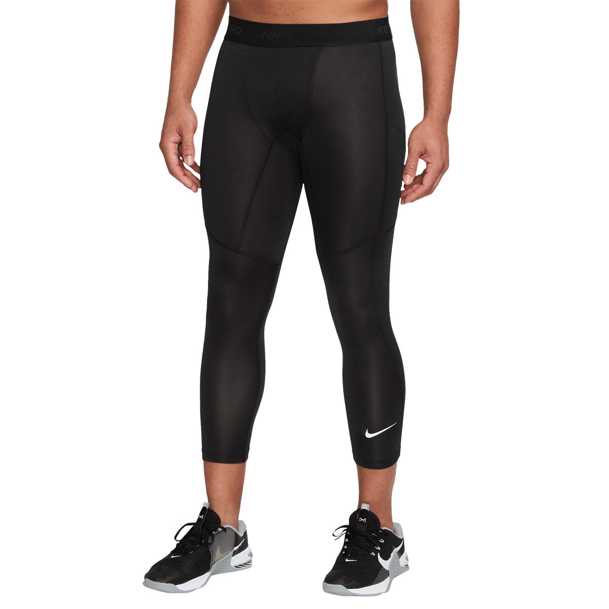 Nike Mens Pro Dri-Fit 3/4 Tights Black XL | Rebel Sport