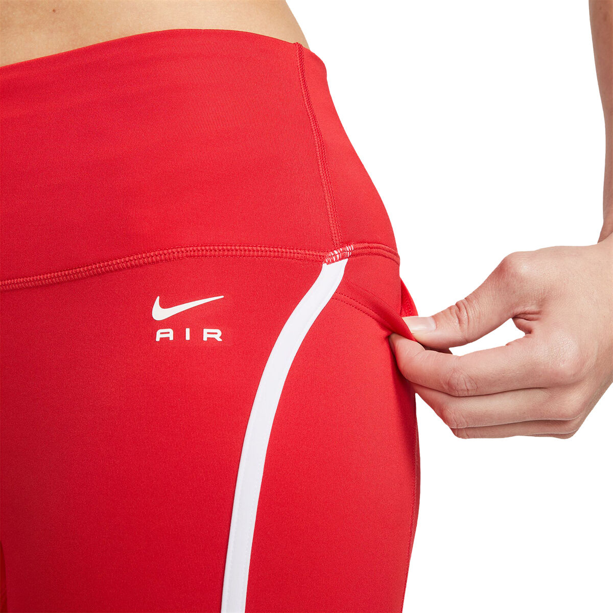 Nike Air Womens Fast Mid-Rise 7/8 Running Tights Red XL