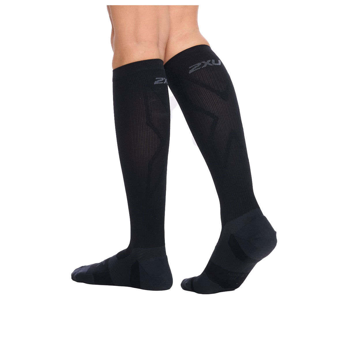  2XU Men's Compression Socks For Recovery, Black/Grey