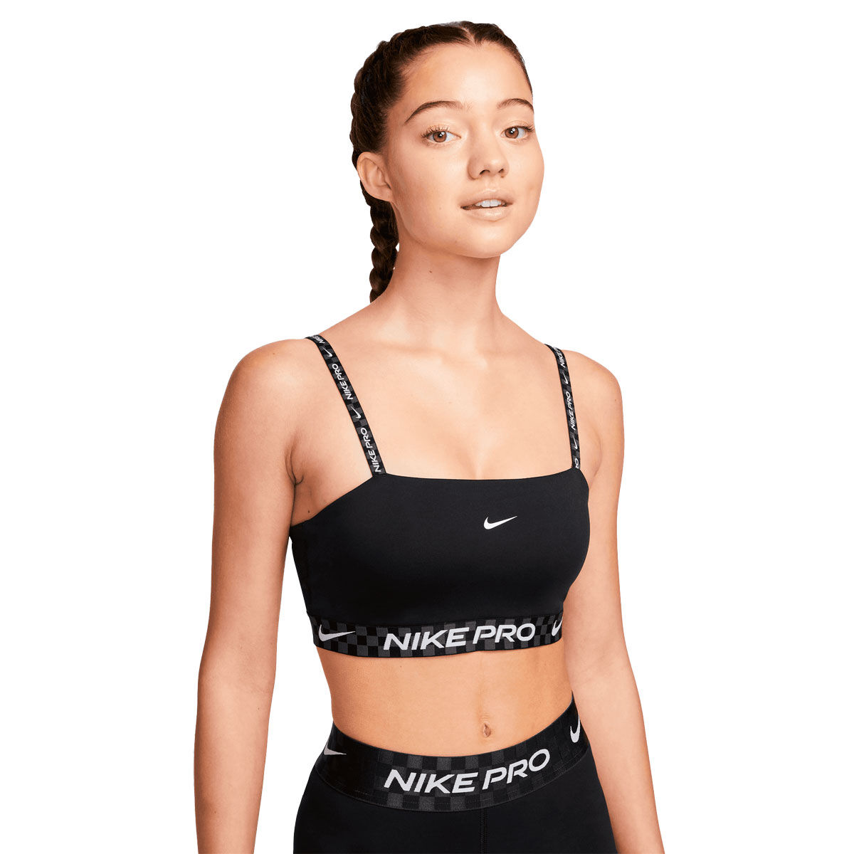 Nike Pro Womens Indy Light Support Sparkle Sports Bra Black XL