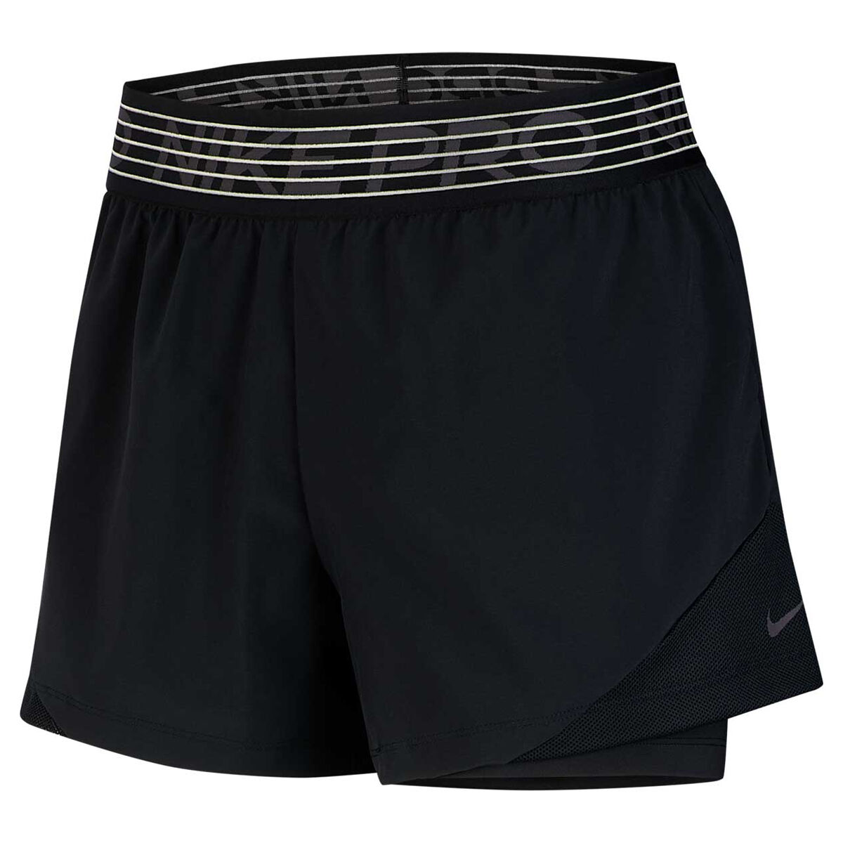 nike training flex 2 in 1 shorts in black and pink