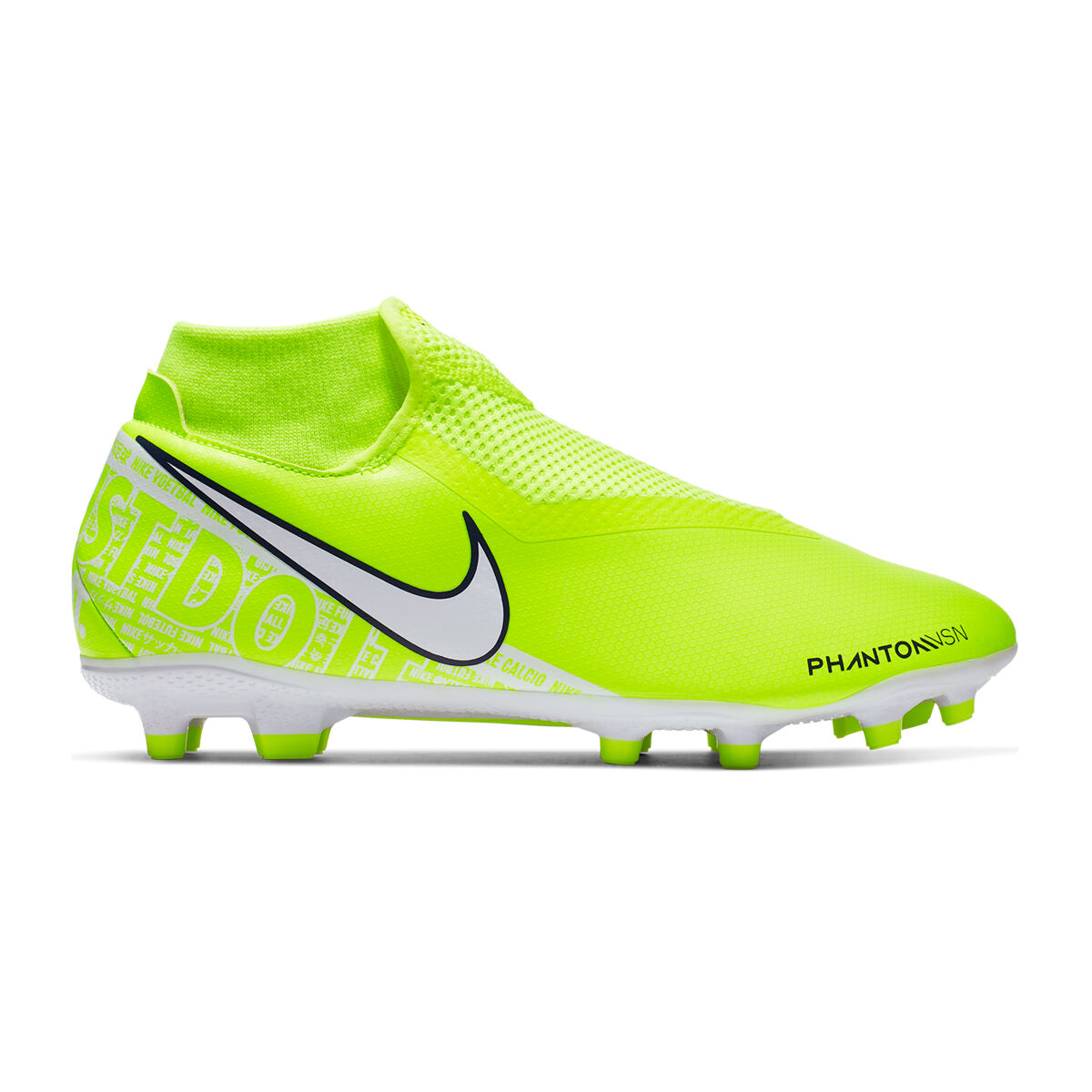 green and white football boots