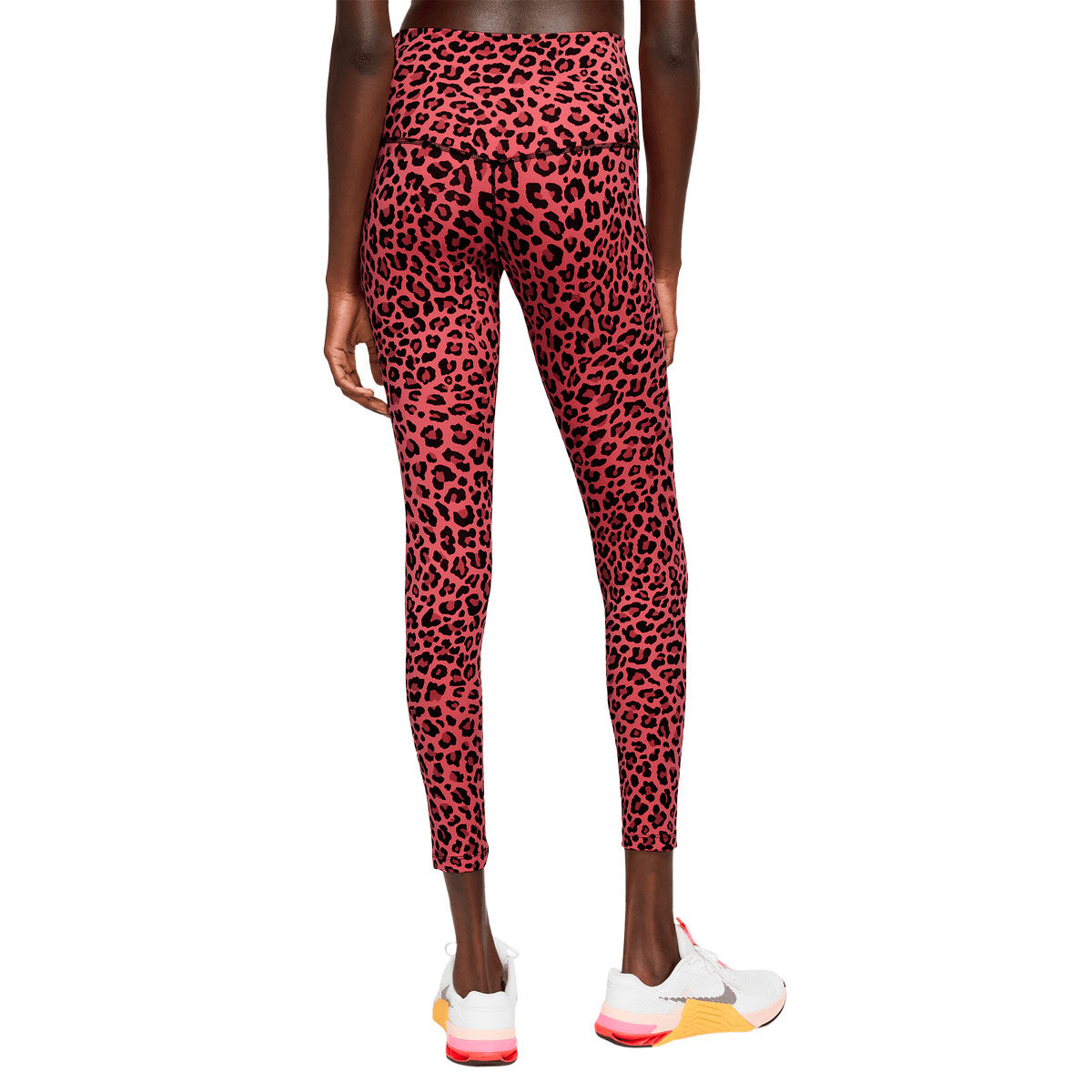 Nike One Womens High-Waisted Leopard Print Tights Print L